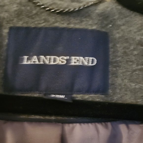 Lands' End Gray Wool-Blend Pea Coat Timeless Style - Picture 2 of 5